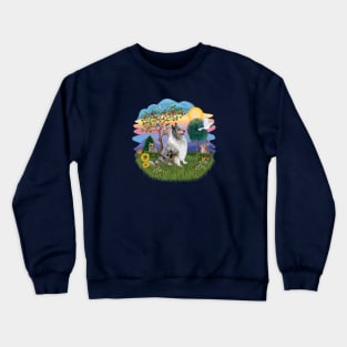 Blue Merle Collie Romps in the Country Crewneck Sweatshirt